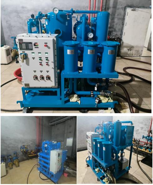 湖北潘口水電站透平油真空濾油機(jī)在線(xiàn)凈化